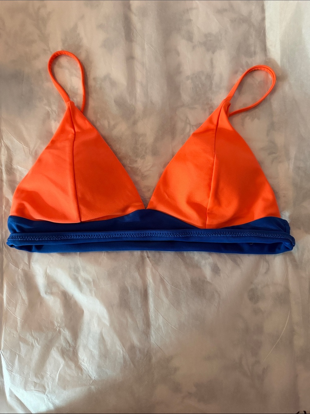 Orange and Blue Triangle Bikini Top